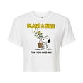 thumbnail image 1 of Peanuts - Plant A Tree - Juniors Cropped Cotton Blend T-Shirt, 1 of 5