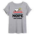 thumbnail image 1 of Peanuts - Pool Nope Not Today - Juniors Oversized Graphic T-Shirt, 1 of 5