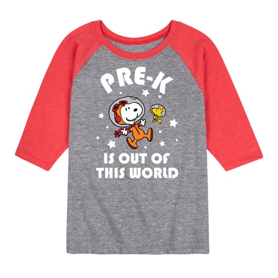 Peanuts - Pre-K Is Out Of This World - Toddler And Youth Raglan Graphic T-Shirt