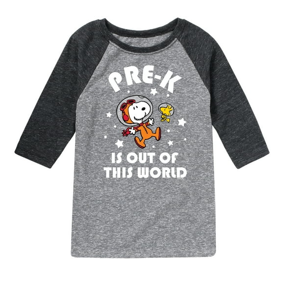 Peanuts - Pre-K Is Out Of This World - Toddler And Youth Raglan Graphic T-Shirt