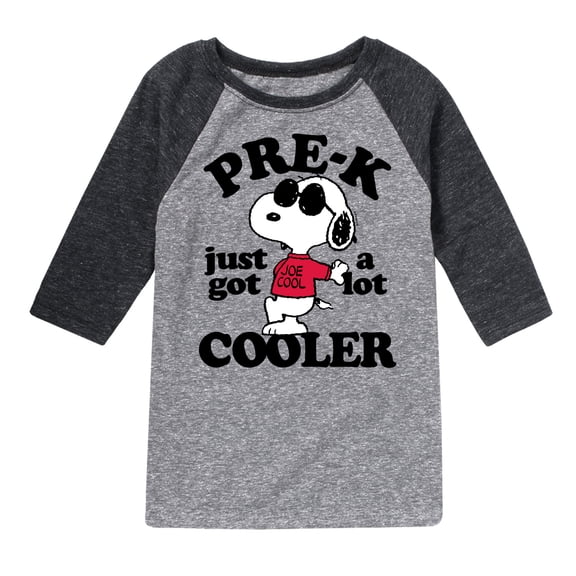 Peanuts - Pre-K Just Got Cooler - Toddler And Youth Raglan Graphic T-Shirt