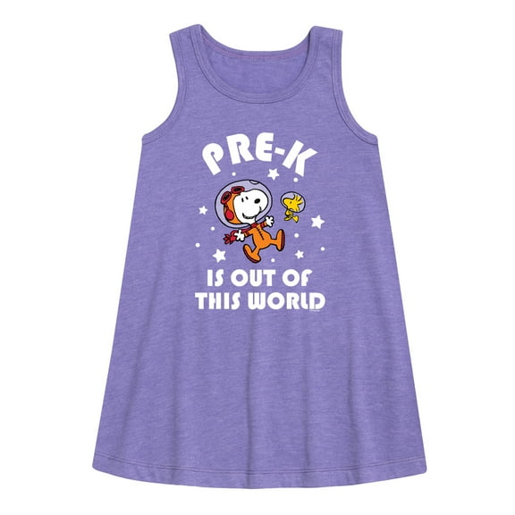 Peanuts - Pre-K Out Of This World - Back to School - Toddler and Youth Girls A-line Dress