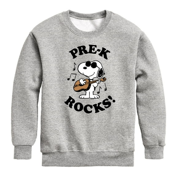 Peanuts - Pre K Rocks - Toddler And Youth Crewneck Fleece Sweatshirt