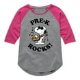 thumbnail image 1 of Peanuts - Pre-K Rocks - Toddler And Youth Girls Raglan Graphic T-Shirt, 1 of 6