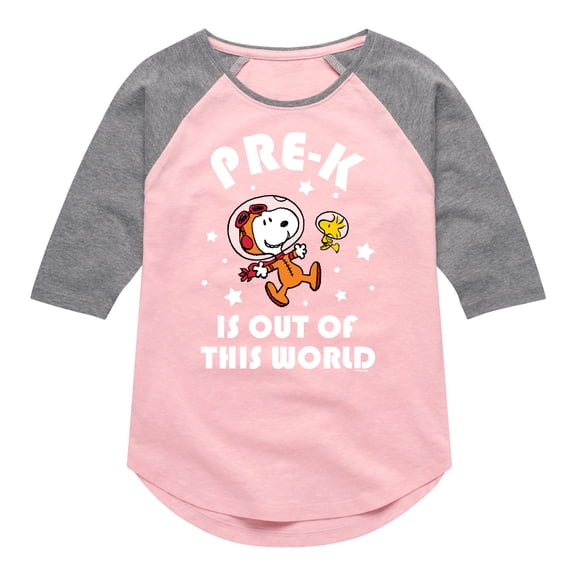 Peanuts - Pre-K is Out Of This World - Toddler And Youth Girls Raglan Graphic T-Shirt