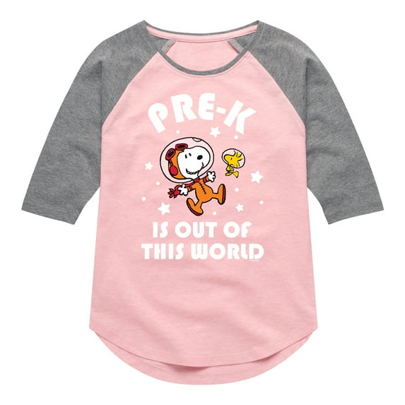 Peanuts - Pre-K is Out Of This World - Toddler And Youth Girls Raglan Graphic T-Shirt