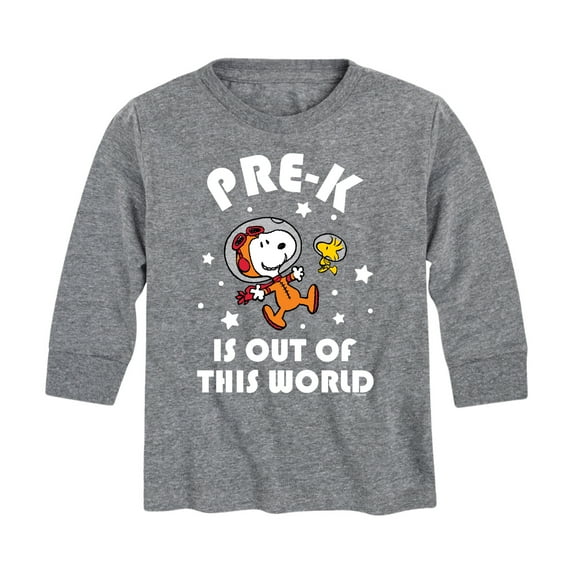 Peanuts - Pre K is Out of This World - Toddler And Youth Long Sleeve Graphic T-Shirt