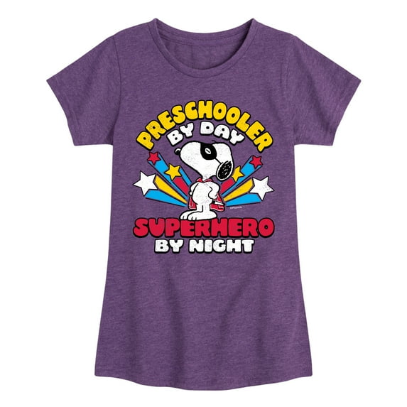 Peanuts - Preschooler By Day - Toddler And Youth Girls Short Sleeve Graphic T-Shirt