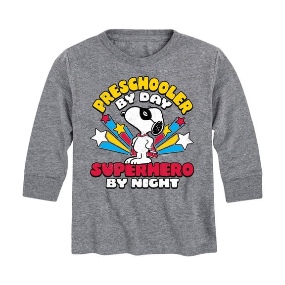 Peanuts - Preschooler By Day - Toddler And Youth Long Sleeve Graphic T-Shirt