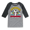 thumbnail image 1 of Peanuts - Preschooler By Day - Toddler And Youth Raglan Graphic T-Shirt, 1 of 6