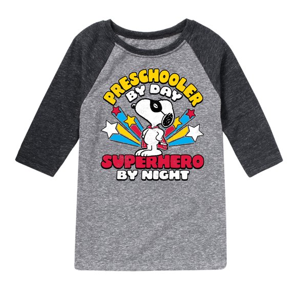 Peanuts - Preschooler By Day - Toddler And Youth Raglan Graphic T-Shirt