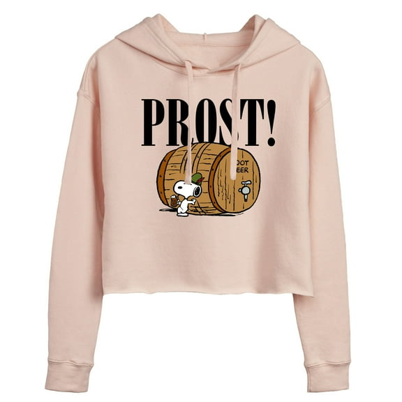 Peanuts - Prost Snoopy Root Beer - Juniors Cropped Pullover Hoodie
