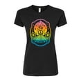 thumbnail image 1 of Peanuts - Psychedelic Color Burst Woodstock - Peace - Juniors Fitted Graphic T-Shirt, 1 of 5