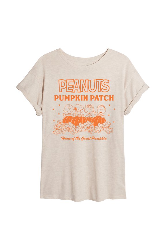 - Pumpkin Patch - Juniors Oversized Graphic T-Shirt