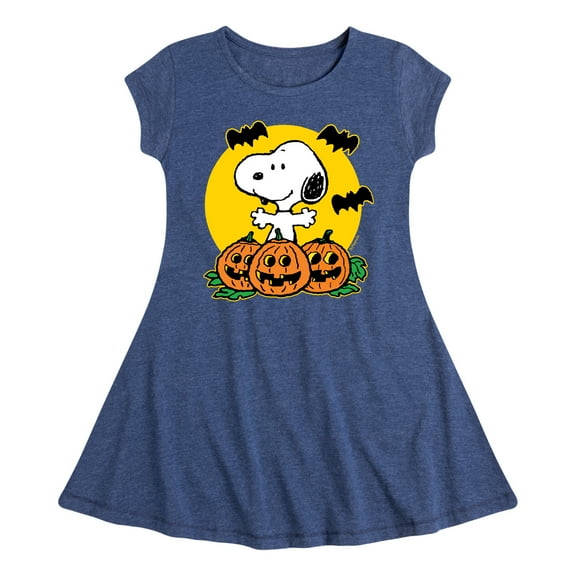 Peanuts - Pumpkin Patch - Toddler And Youth Girls Fit And Flare Dress