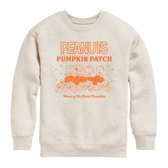 Peanuts - Pumpkin Patch - Youth Boys Crew Fleece Sweatshirt