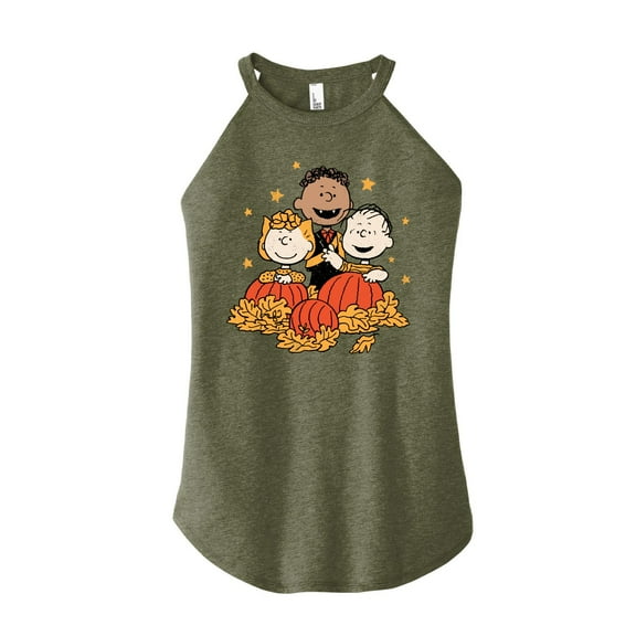 Peanuts - Pumpkin Trio - Juniors High Neck Tank Top