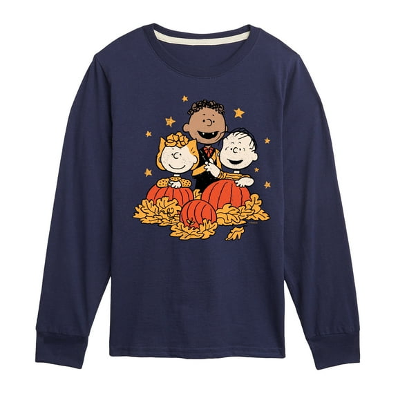Peanuts - Pumpkin Trio - Toddler & Youth Long Sleeve Graphic T-Shirt