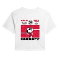 thumbnail image 1 of Peanuts - Racer Snoopy - Juniors Cropped Graphic T-Shirt, 1 of 5