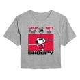 thumbnail image 1 of Peanuts - Racer Snoopy - Juniors Cropped Graphic T-Shirt, 1 of 5