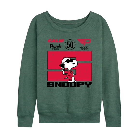 Peanuts - Racer Snoopy - Women's French Terry Long Sleeve Shirt