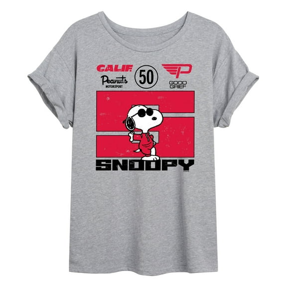Peanuts - Racer Snoopy - Women's Oversized Graphic T-Shirt