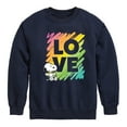 thumbnail image 1 of Peanuts - Rainbow Love Scribble - Toddler & Youth Crewneck Fleece Sweatshirt, 1 of 6