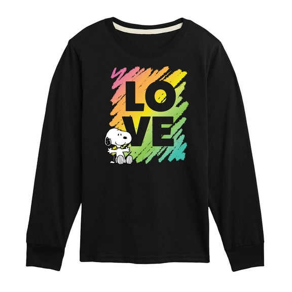 Peanuts - Rainbow Love Scribble - Toddler & Youth Long Sleeve Graphic T-Shirt