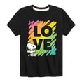 thumbnail image 1 of Peanuts - Rainbow Love Scribble - Toddler & Youth Short Sleeve Graphic T-Shirt, 1 of 6