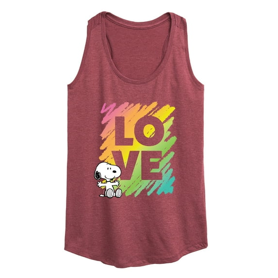Peanuts - Rainbow Love Scribble - Women's Racerback Tank Top