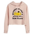 thumbnail image 1 of Peanuts - Reading Is Like A Journey To A New Place Women's Cropped Graphic Hoodie, 1 of 6