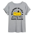 thumbnail image 1 of Peanuts - Reading Is Like A Journey To A New Place - Women's Oversized T-Shirt, 1 of 6