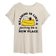 thumbnail image 1 of Peanuts - Reading Is Like A Journey To A New Place - Women's Oversized T-Shirt, 1 of 6