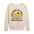 thumbnail image 1 of Peanuts - Reading Is Like A Journey To A New Place - Women's Lightweight French Terry Long Sleeve Shirt, 1 of 6