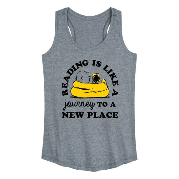 Peanuts - Reading Is Like A Journey To A New Place - Women's Racerback Tank Top
