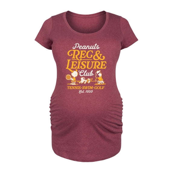 Peanuts - Rec And Leisure Club - Women's Maternity Scoop Neck Graphic T-Shirt