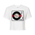 thumbnail image 1 of Peanuts - Record Player - Juniors Cropped Graphic T-Shirt, 1 of 5