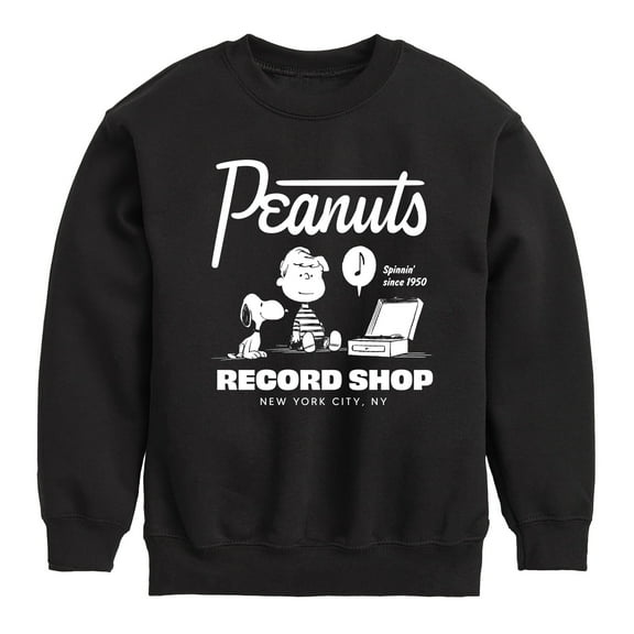 Peanuts - Record Shop - Toddler & Youth Crewneck Fleece Sweatshirt