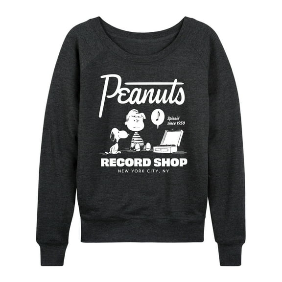 Peanuts - Record Shop - Women's Lightweight French Terry Long Sleeve Shirt