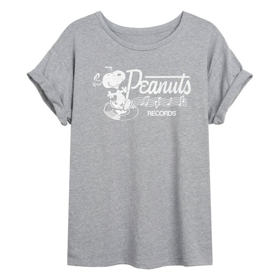 Peanuts - Records Dancing Snoopy - Juniors Ideal Flowy Muscle T-Shirt
