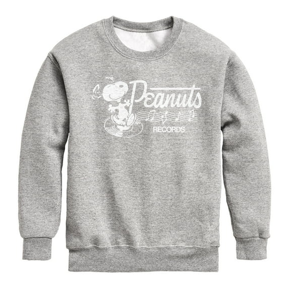 Peanuts - Records Dancing Snoopy - Toddler & Youth Crewneck Fleece Sweatshirt