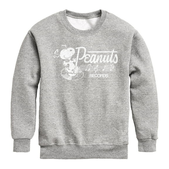 Peanuts - Records Dancing Snoopy - Toddler & Youth Crewneck Fleece Sweatshirt