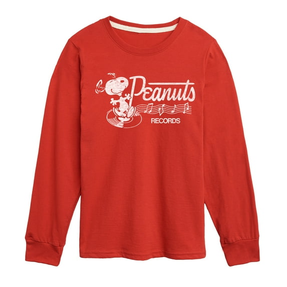 Peanuts - Records Dancing Snoopy - Toddler & Youth Long Sleeve Graphic T-Shirt