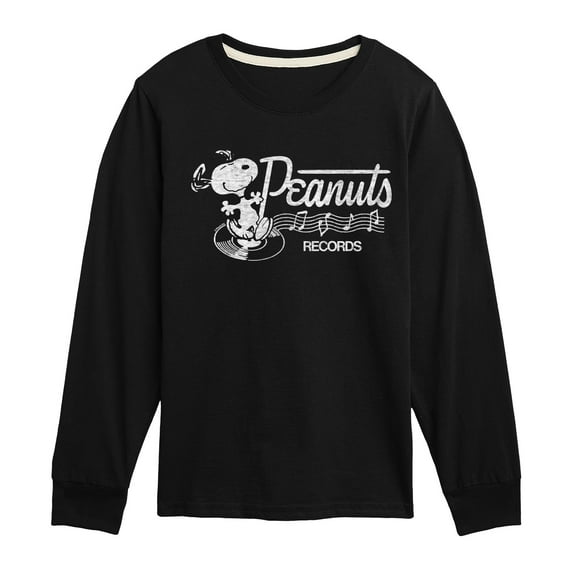 Peanuts - Records Dancing Snoopy - Toddler & Youth Long Sleeve Graphic T-Shirt