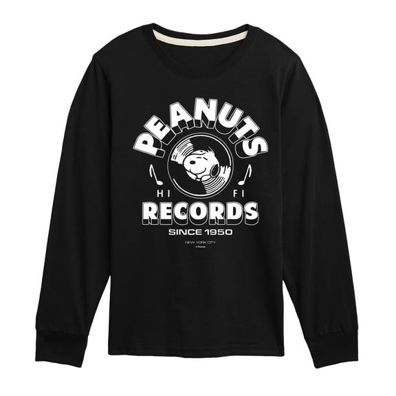 Peanuts - Records Snoopy Vinyl - Toddler & Youth Long Sleeve Graphic T-Shirt
