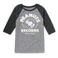 thumbnail image 1 of Peanuts - Records Snoopy Vinyl - Toddler & Youth Raglan Graphic T-Shirt, 1 of 5