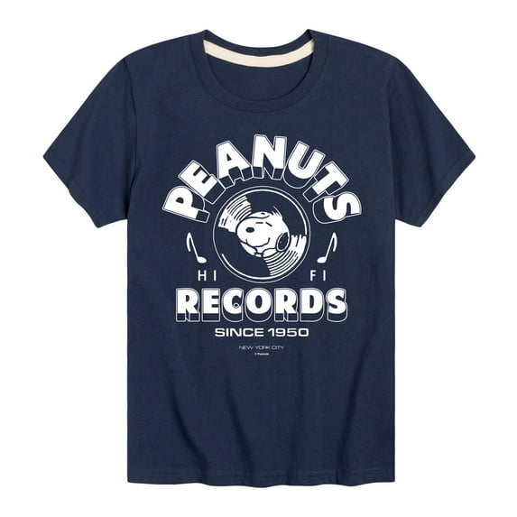 Peanuts - Records Snoopy Vinyl - Toddler & Youth Short Sleeve Graphic T-Shirt