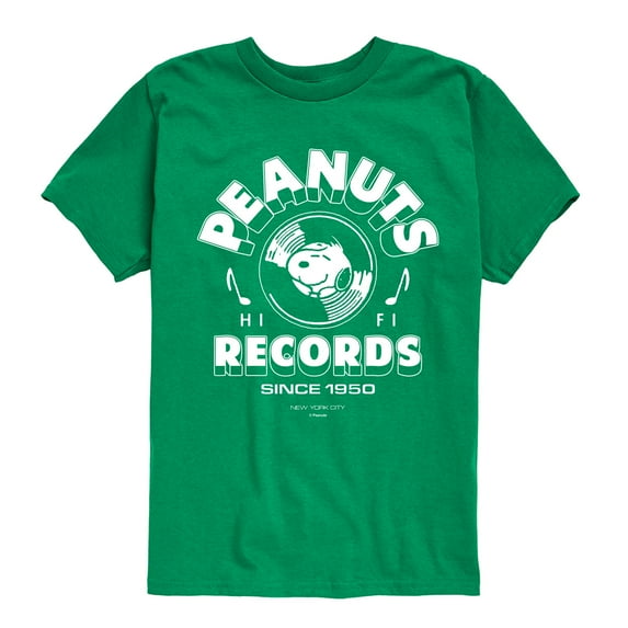 Peanuts - Records Snoopy Vinyl - Toddler & Youth Short Sleeve Graphic T-Shirt