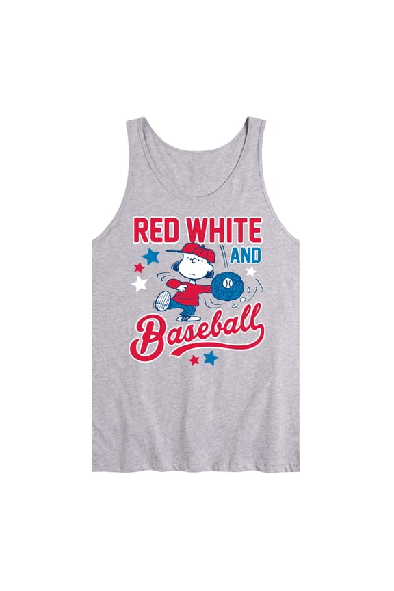 - Red White And Baseball Lucy - USA- Men's Jersey Tank