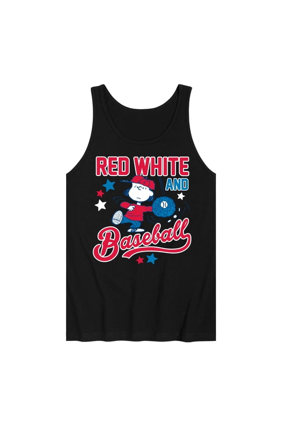 - Red White And Baseball Lucy - USA- Men's Jersey Tank